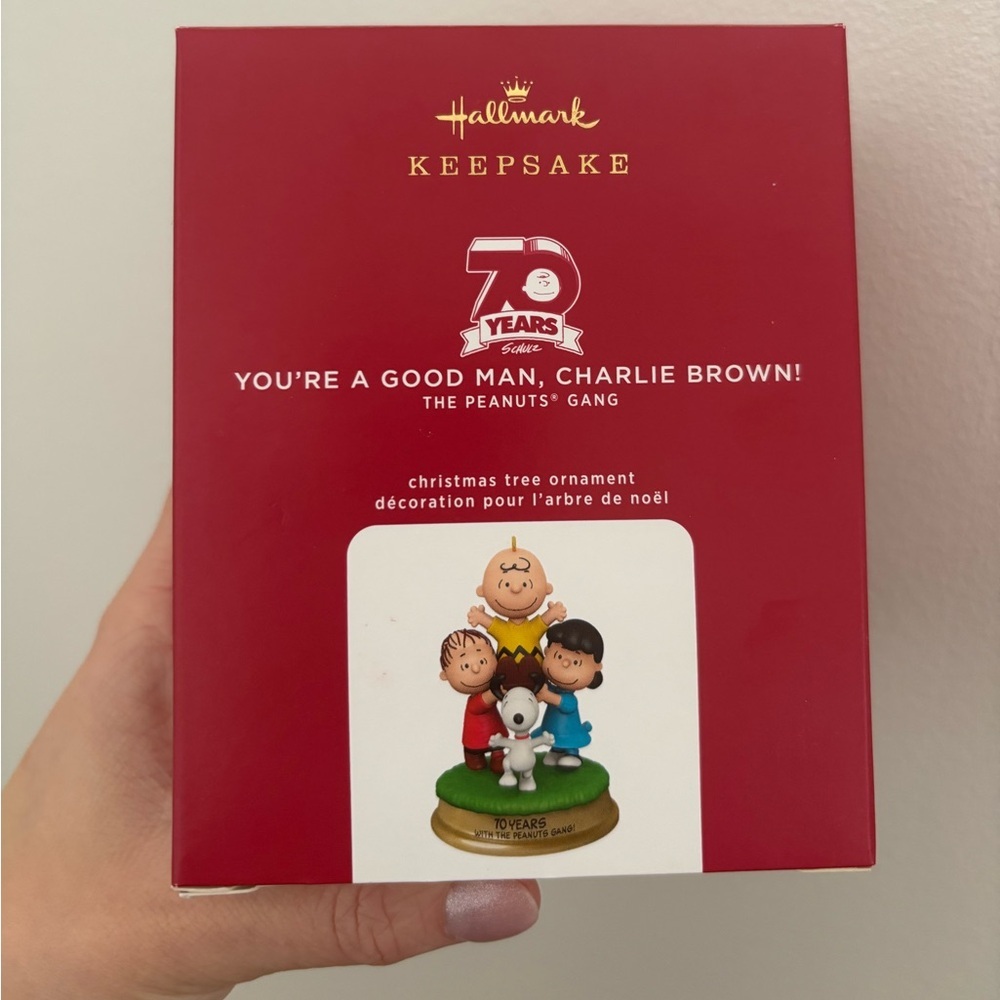 Hallmark Keepsake Charlie Brown Snoopy Ornament 70th Anniversary